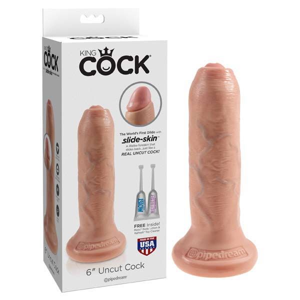 King cock - 6 uncut dildo - Product front view  | Flirtybay.com.au